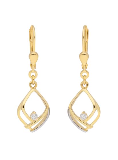 Ohrhänger 14,1mm, mit Zirkonia