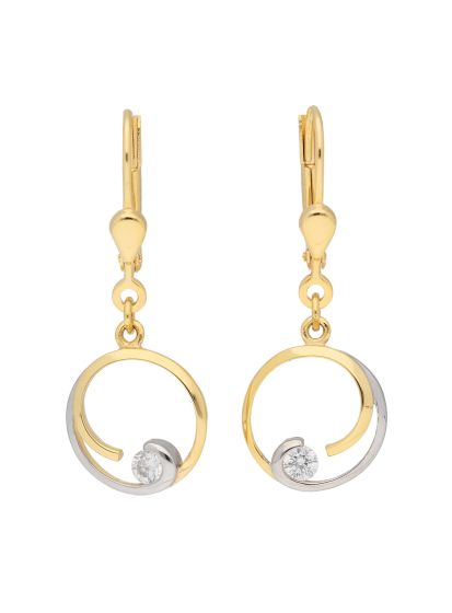 Ohrhänger 12mm, mit Zirkonia