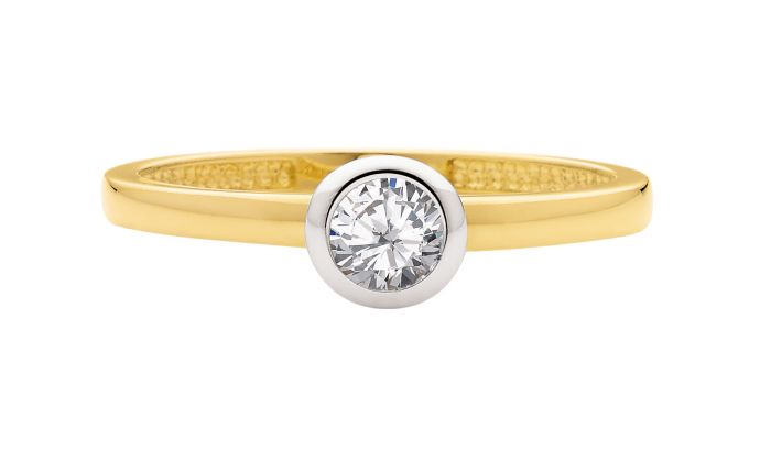 Solitär Ring mit Zirkonia