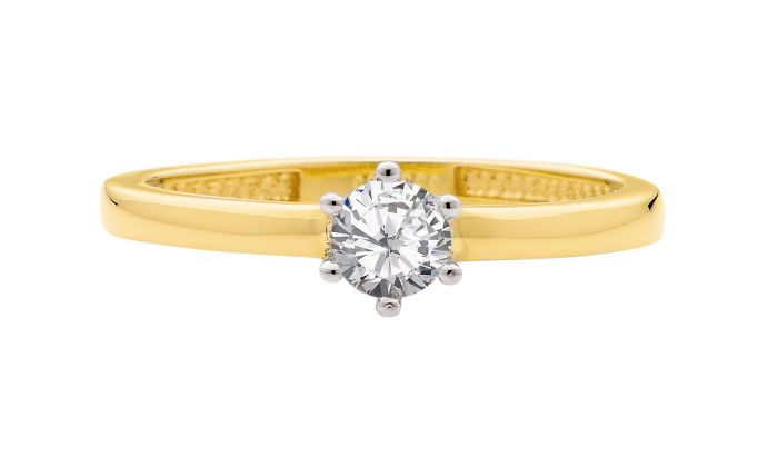 Solitär Ring mit Zirkonia