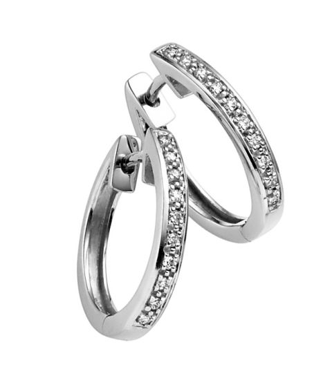 Brillantcreolen 2,1x14,1mm, 0,07 WPI