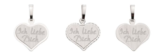 Herz mit Schrift - Gravurplatte