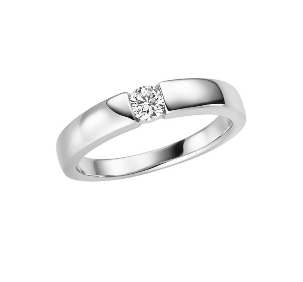 Solitär Ring mit Brillant 0,2 WSI, 3,5mm