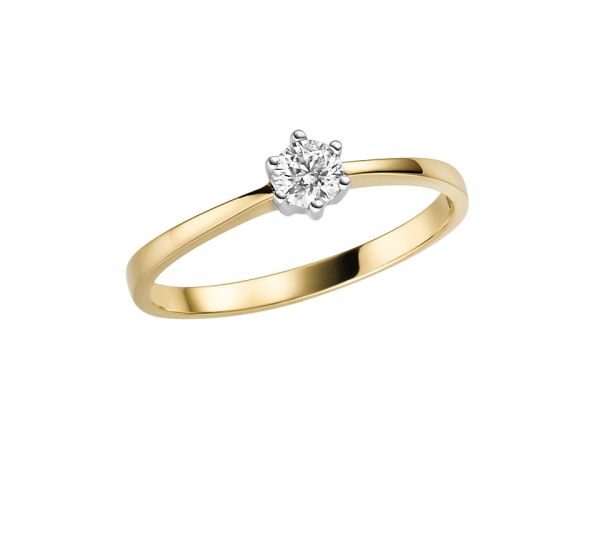 Solitär Ring mit Brillant 0,2 WSI, 4,4mm