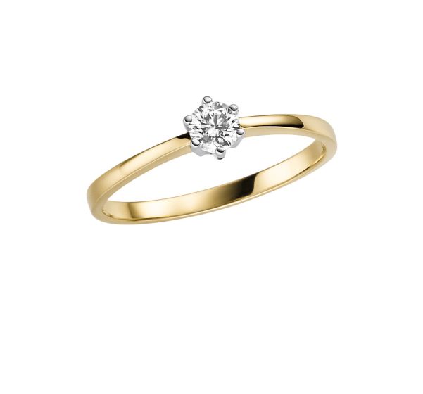 Solitär Ring mit Brillant 0,25 WSI, 4,4mm