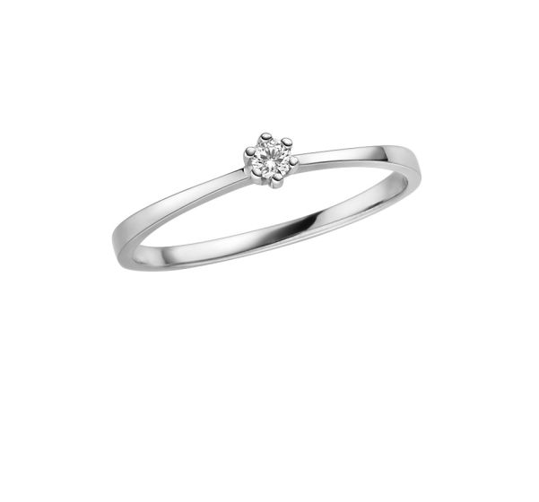 Solitär Ring mit Brillant 0,05 WSI, 3,1mm