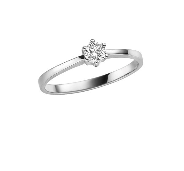 Solitär Ring mit Brillant 0,2 WSI, 4,4mm
