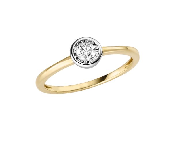 Solitärring mit Brillant 0,18 WPI, 6mm