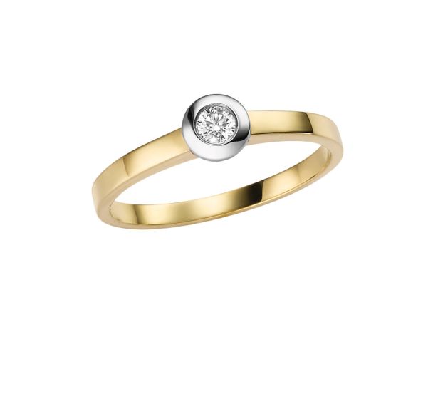 Solitärring mit Brillant 0,1 WSI, 5,3mm
