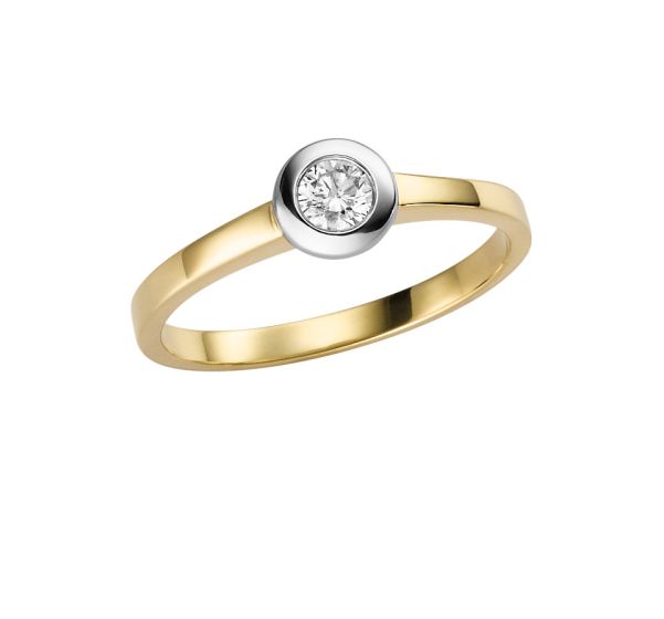 Solitärring mit Brillant 0,2 WSI, 6,3mm