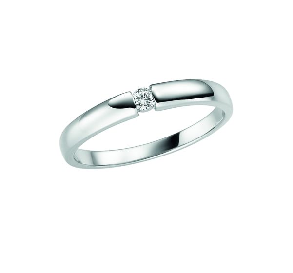 Solitär Ring mit Brillant 0,06 WSI
