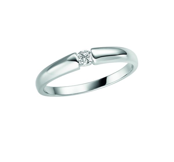 Solitär Ring mit Brillant 0,1 WSI