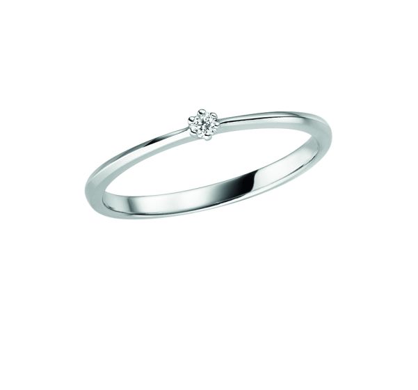 Solitär Ring mit Brillant 0,03 WSI