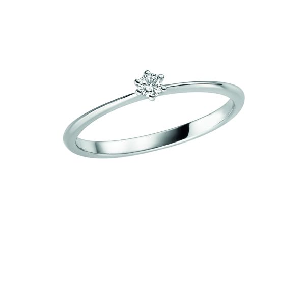 Solitär Ring mit Brillant 0,06 WSI