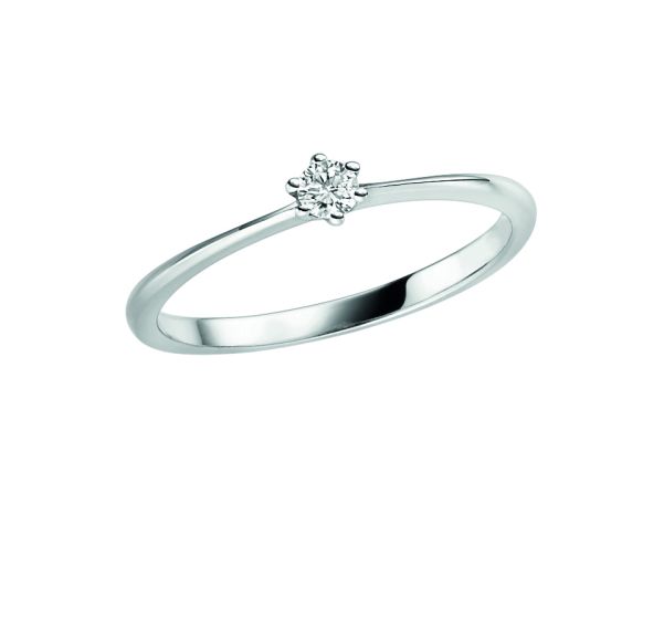 Solitär Ring mit Brillant 0,1 WSI