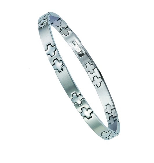 Mattier-, poliertes Edelstahlarmband