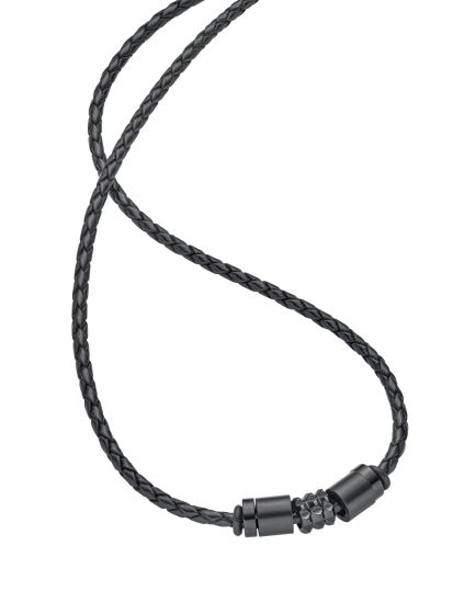 Lederkette mit Edelstahlelementen