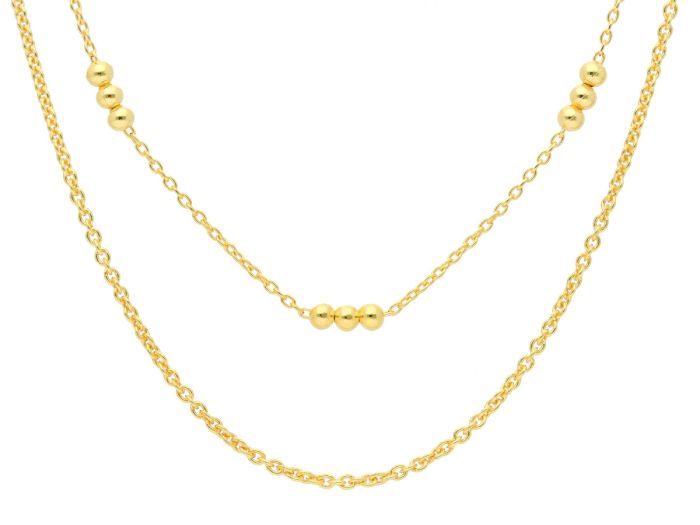 Anker rund - Collierkette zweireihig