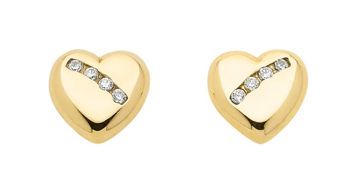 Herz Ohrstecker mit Zirkonia