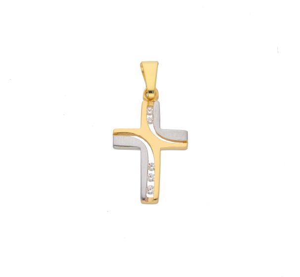 Kreuz Anhänger mit Zirkonia