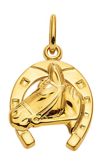 Pferdekopf im Hufeisen - Kettenanhänger