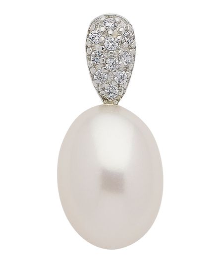 Anhänger mit Zirkonia/Süßwasserzuchtperle