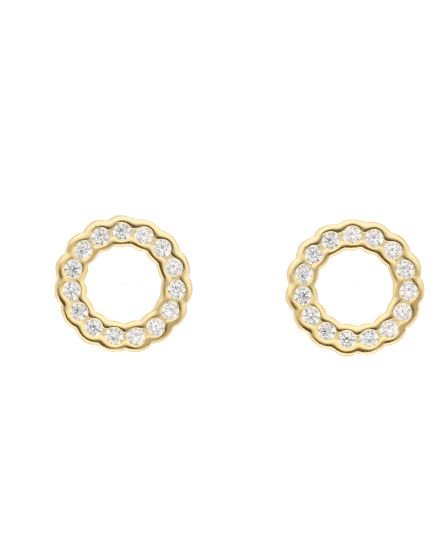 Ohrstecker 8 mm vergoldet mit Zirkonia