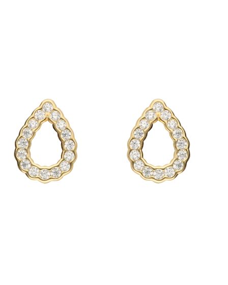 Ohrstecker Tropfen vergoldet mit Zirkonia