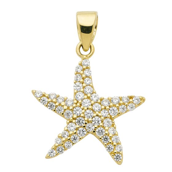 Seestern Anhänger mit Zirkonia