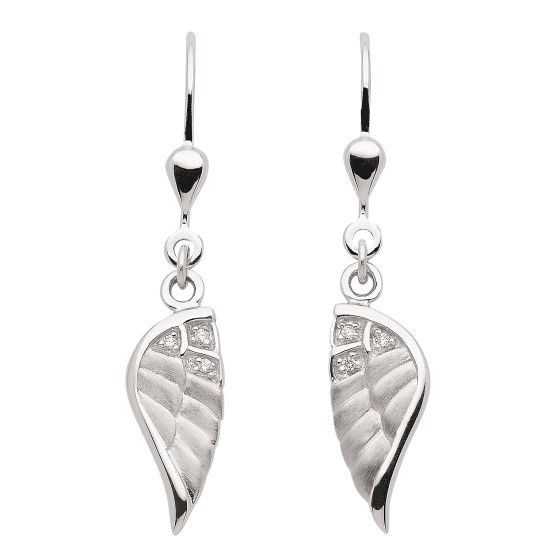 Flügel Ohrhänger Silber