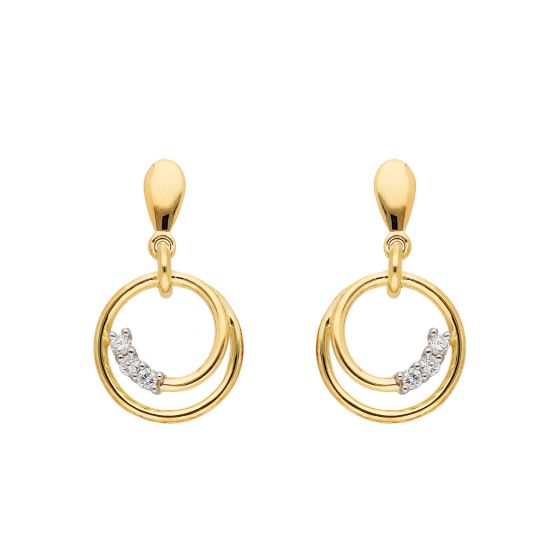 Ohrhänger 9,9mm, mit Zirkonia