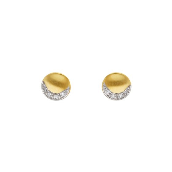 Runde Zirkonia Ohrstecker 6,5 mm, mattiert