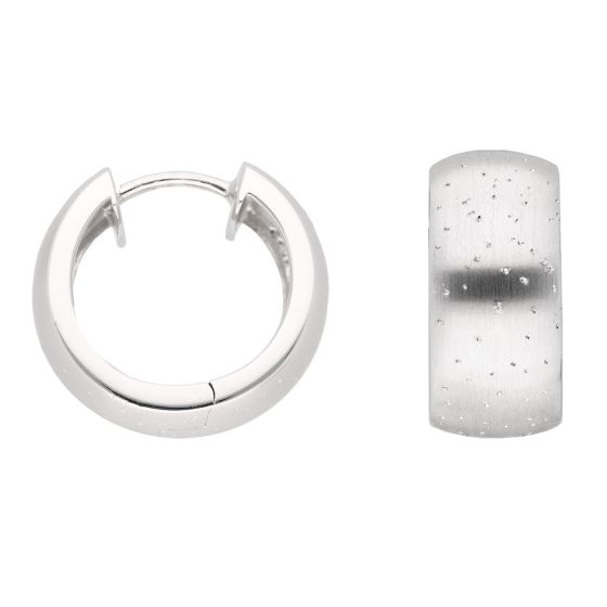 Creolen 7,9 x 18 satiniert, diamantiert