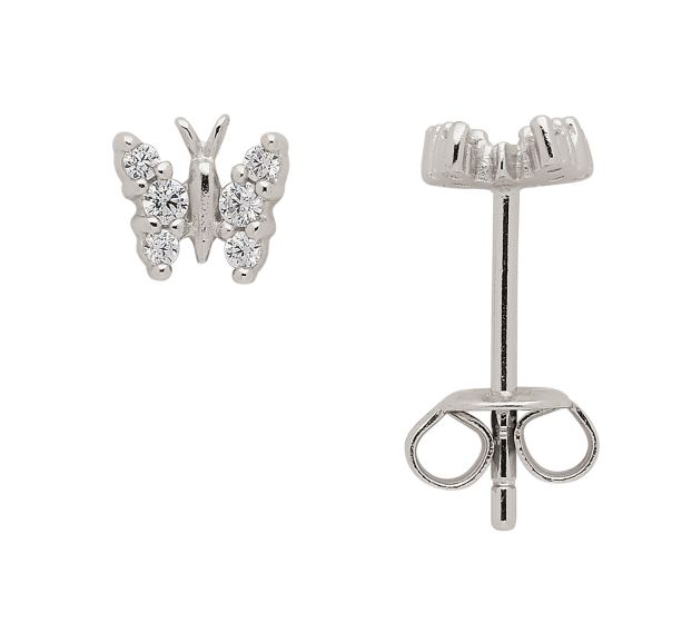 Schmetterling Ohrstecker mit Zirkonia