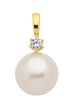 Anhänger mit Zirkonia mit Süßwasserzuchtperle
