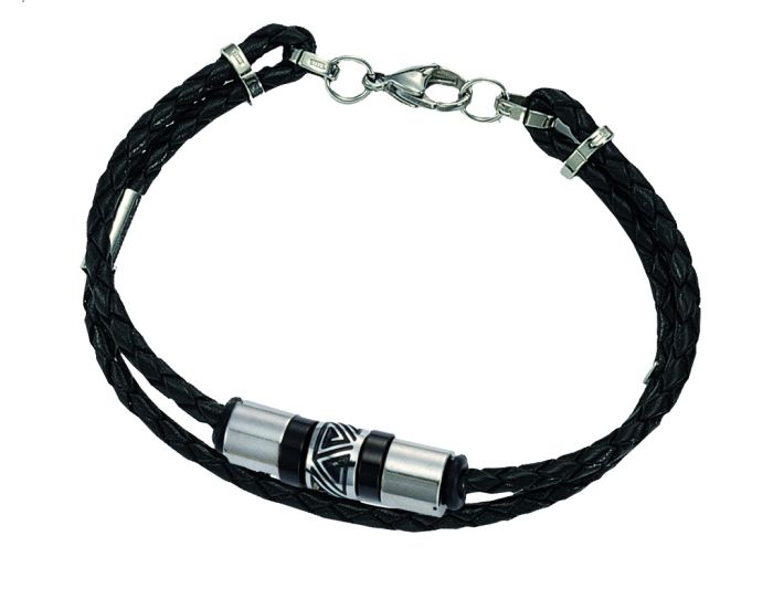 Lederarmband mit Edelstahlelementen